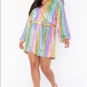 Wear Me Out Sequin Wrap Dress